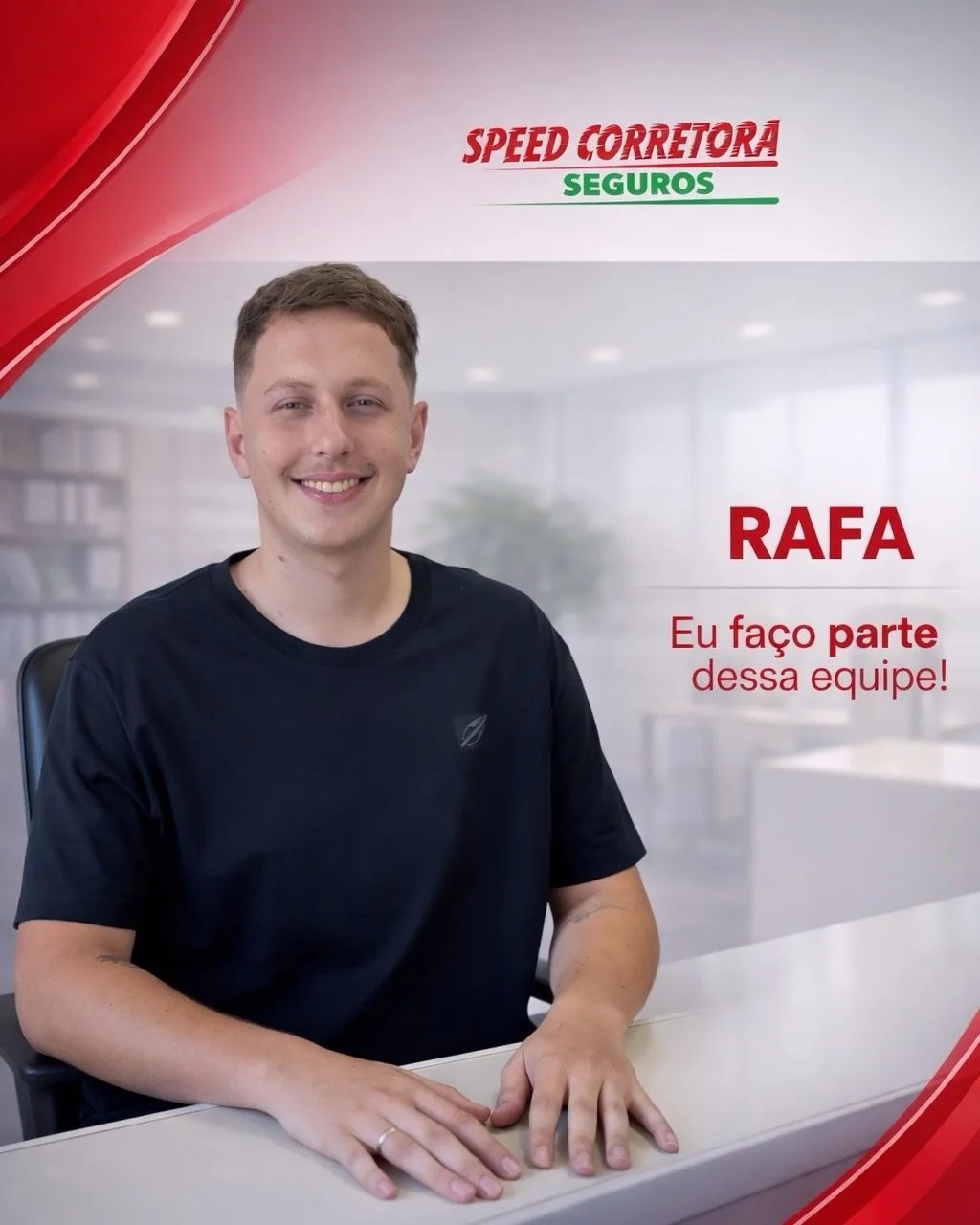 Retrato de Rafa, integrante da equipe da Speed Corretora